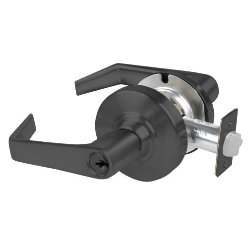 Schlage ALX50P SAT 622 Grade 2 Office Cylindrical Lock with Field Selectable Vandlgard Saturn Lever Conventional Cylinder Matte Black Finish Non-handed ALX50P SAT 622