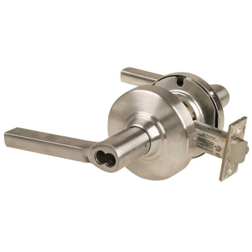 Schlage ALX53B LAT 619 Grade 2 Entrance Cylindrical Lock with Field Selectable Vandlgard Latitude Lever SFIC Less Core Satin Nickel Finish Non-handed ALX53B LAT 619