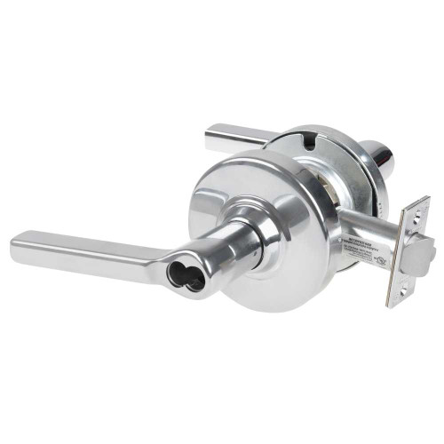 Schlage ALX53B LAT 625 Grade 2 Entrance Cylindrical Lock with Field Selectable Vandlgard Latitude Lever SFIC Less Core Bright Chrome Finish Non-handed ALX53B LAT 625