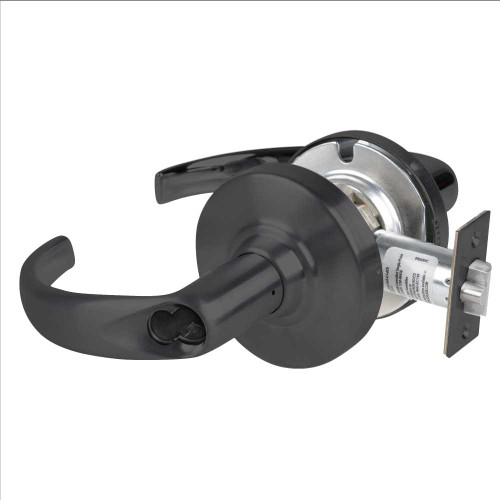 Schlage ALX53J SPA 622 Grade 2 Entrance Cylindrical Lock with Field Selectable Vandlgard Sparta Lever FSIC Less Core Matte Black Finish Non-handed ALX53J SPA 622