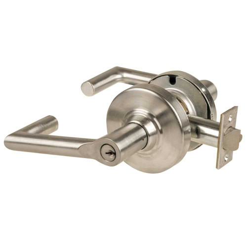 Schlage ALX53P BRK 619 Grade 2 Entrance Cylindrical Lock with Field Selectable Vandlgard Boardwalk Lever Conventional Cylinder Satin Nickel Finish Non-handed ALX53P BRK 619