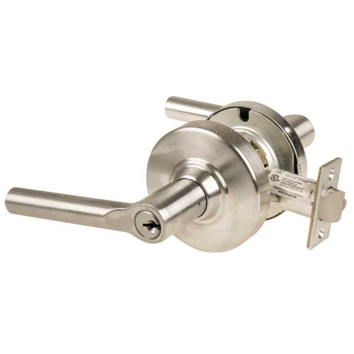 Schlage ALX53P BRW 619 Grade 2 Entrance Cylindrical Lock with Field Selectable Vandlgard Broadway Lever Conventional Cylinder Satin Nickel Finish Non-handed ALX53P BRW 619
