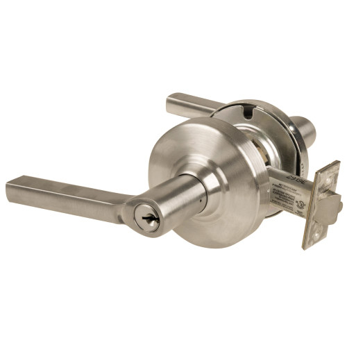 Schlage ALX53P LAT 619 Grade 2 Entrance Cylindrical Lock with Field Selectable Vandlgard Latitude Lever Conventional Cylinder Satin Nickel Finish Non-handed