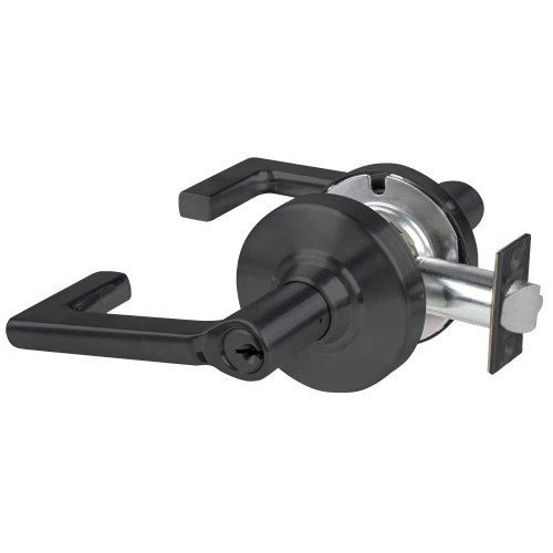 Schlage ALX53P LON 622 Grade 2 Entrance Cylindrical Lock with Field Selectable Vandlgard Longitude Lever Conventional Cylinder Matte Black Finish Non-handed ALX53P LON 622