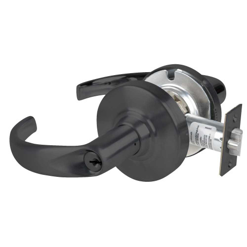 Schlage ALX53P SPA 622 Grade 2 Entrance Cylindrical Lock with Field Selectable Vandlgard Sparta Lever Conventional Cylinder Matte Black Finish Non-handed ALX53P SPA 622