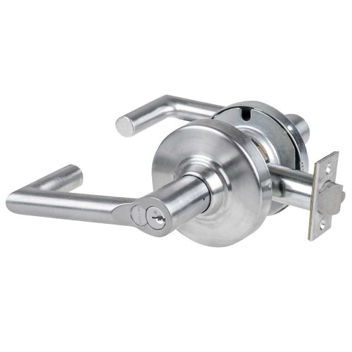 Schlage ALX53R BRK 626 Grade 2 Entrance Cylindrical Lock with Field Selectable Vandlgard Boardwalk Lever FSIC Core Satin Chrome Finish Non-handed ALX53R BRK 626
