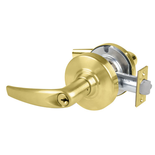 Schlage ALX70P ATH 606 Grade 2 Classroom Cylindrical Lock with Field Selectable Vandlgard Athens Lever Conventional Cylinder Satin Brass Finish Non-handed