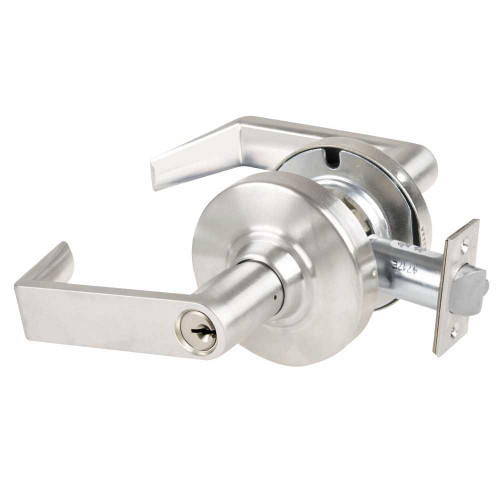Schlage ALX70P RHO 619 Grade 2 Classroom Cylindrical Lock with Field Selectable Vandlgard Rhodes Lever Conventional Cylinder Satin Nickel Finish Non-handed ALX70P RHO 619