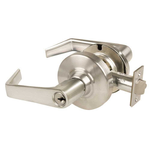 Schlage ALX70P SAT 619 Grade 2 Classroom Cylindrical Lock with Field Selectable Vandlgard Saturn Lever Conventional Cylinder Satin Nickel Finish Non-handed ALX70P SAT 619