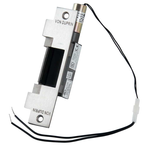 Von Duprin 6212 12V 32D Grade 1 Electric Strike Fail Secure Electrically Unlocked 12 VDC 6-3/8 x 1-1/4 Faceplate Fire Rated For use with Cylindrical or Mortise Locks on Single Doors Hollow Metal or Aluminum Frame Satin Stainless Steel Finish 6212 12V 32D