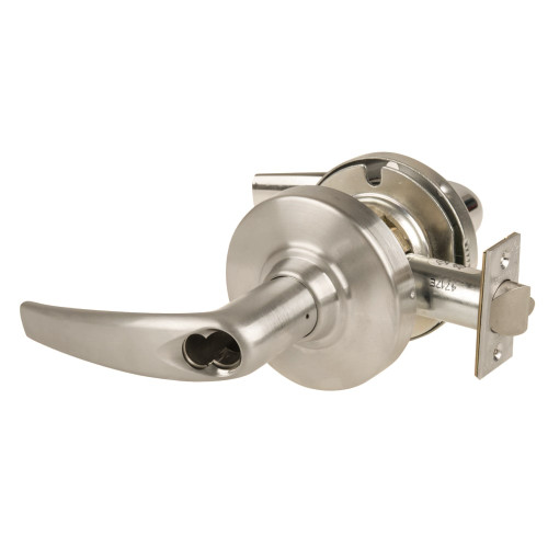 Schlage ALX80J ATH 619 Grade 2 Storeroom Cylindrical Lock with Field Selectable Vandlgard Athens Lever FSIC Less Core Satin Nickel Finish Non-handed