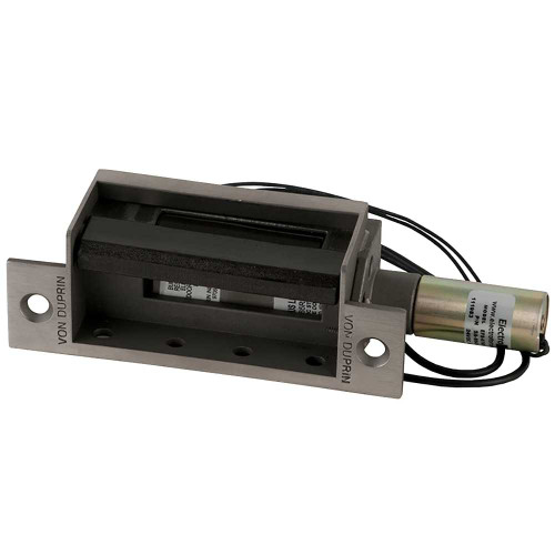 Von Duprin 6210 12V 32D Grade 1 Electric Strike Fail Secure Electrically Unlocked 12 VDC 4-7/8 x 1-1/4 Faceplate Fire Rated For use with Mortise Locks on Single Doors Hollow Metal or Aluminum Frame Satin Stainless Steel Finish 6210 12V 32D