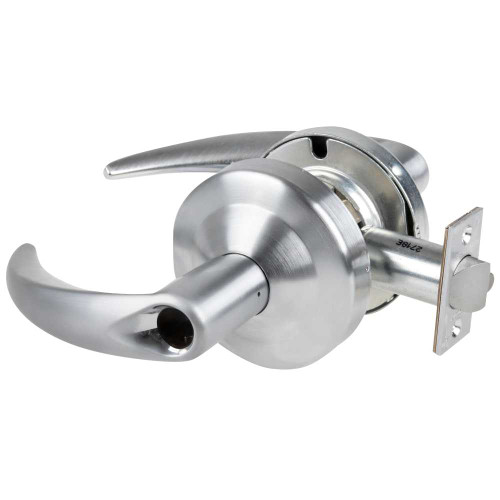 Schlage ALX80L OME 626 Grade 2 Storeroom Cylindrical Lock with Field Selectable Vandlgard Omega Lever Conventional Less Cylinder Satin Chrome Finish Non-handed ALX80L OME 626
