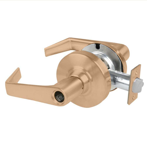 Schlage ALX80L SAT 612 Grade 2 Storeroom Cylindrical Lock with Field Selectable Vandlgard Saturn Lever Conventional Less Cylinder Satin Bronze Finish Non-handed ALX80L SAT 612