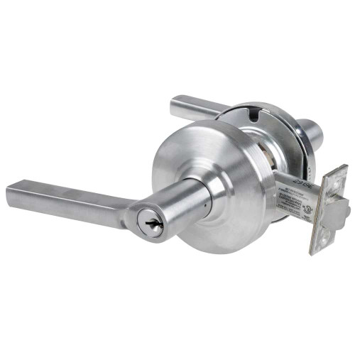 Schlage ALX80P LAT 626 Grade 2 Storeroom Cylindrical Lock with Field Selectable Vandlgard Latitude Lever Conventional Cylinder Satin Chrome Finish Non-handed ALX80P LAT 626
