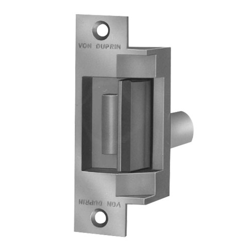 Von Duprin 6211WF 24V 32D Grade 1 Electric Strike Fail Secure Electrically Unlocked 24 VDC 4-7/8 x 1-1/4 Faceplate Fire Rated For use with Cylindrical or Mortise Locks on Single Doors Wood Frame Satin Stainless Steel Finish 6211WF 24V 32D