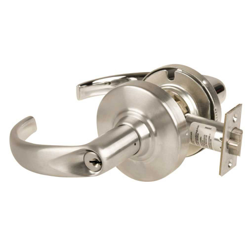 Schlage ALX80P SPA 619 Grade 2 Storeroom Cylindrical Lock with Field Selectable Vandlgard Sparta Lever Conventional Cylinder Satin Nickel Finish Non-handed ALX80P SPA 619