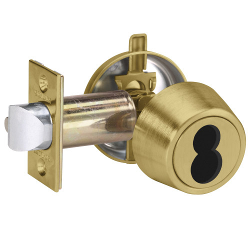 Schlage B250J 606 Grade 2 Single Cylinder Deadlatch Schlage FSIC Less Core 2-3/8 Backset Satin Brass Finish