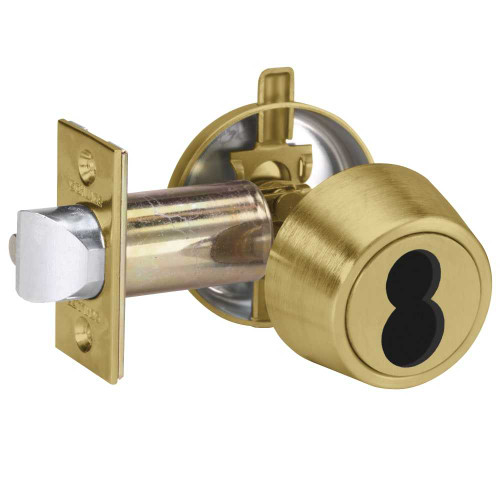 Schlage B250J 606 Grade 2 Single Cylinder Deadlatch Schlage FSIC Less Core 2-3/8 Backset Satin Brass Finish B250J 606