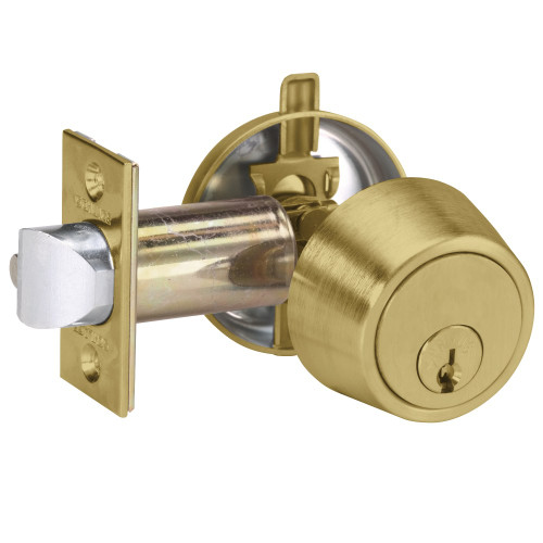 Schlage B250P6 606 Grade 2 Single Cylinder Deadlatch Conventional 6-Pin Cylinder 2-3/8 Backset Satin Brass Finish