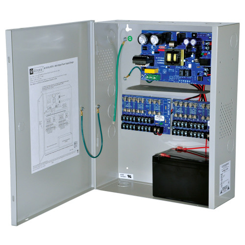 Altronix AL1012ULXPD16 Power Supply/Charger Input 115VAC 60Hz at 19A 16 Fused Outputs 12VDC at 10A Grey Enclosure