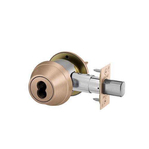 Schlage B660B 612 Grade 3 Single Cylinder Deadbolt 2-3/4 Backset SFIC Prep Less Core Satin Bronze Clear Coated Finish B660B 612
