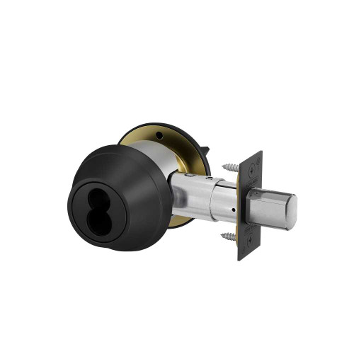 Schlage B660J 622 Grade 2 Single Cylinder Deadbolt Keyed Outside/Thumbturn Inside FSIC Prep Less Core 12-296 Latch 10-094 Strike Matte Black Finish B660J 622