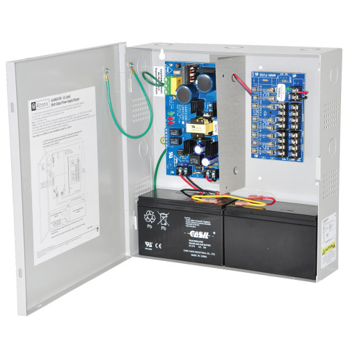 Altronix AL400ULPD8 Power Supply/Charger Input 115VAC 60Hz at 35A 8 Fused Outputs 12VDC at 4A or 24VDC at 3A Grey Enclosure