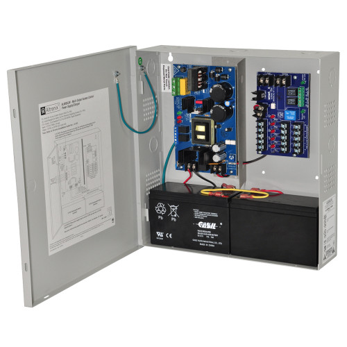 Altronix AL600ULM Power Supply With Fire Alarm Disconnect Input 115VAC 60Hz at 35A 5 PTC Outputs 12/24VDC at 6A Grey Enclosure