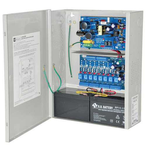 Altronix AL400ULACMCB Power Supply/Access Power Controller Input 115VAC 60Hz at 35A 8 PTC Outputs 12VDC at 4A or 24VDC at 3AGrey Enclosure AL400ULACMCB