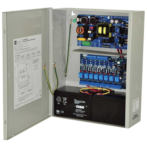 Altronix AL1024ULACMCB Power Supply/Access Power Controller Input 115VAC 60Hz at 42A 8 PTC Outputs 24VDC at 10A Grey Enclosure AL1024ULACMCB