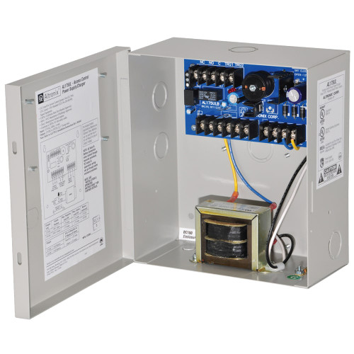 Altronix AL175UL Power Supply/Charger Input 115VAC 60Hz at 06A 2 PTC Outputs 12/24VDC at 175A Grey Enclosure