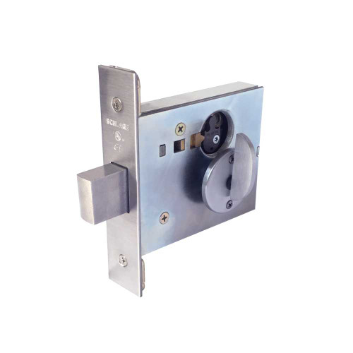 Schlage L460L 630 Grade 1 Small Case Mortise Deadbolt Cylinder x Thumbturn Less Conventional Cylinder Satin Stainless Steel L460L 630