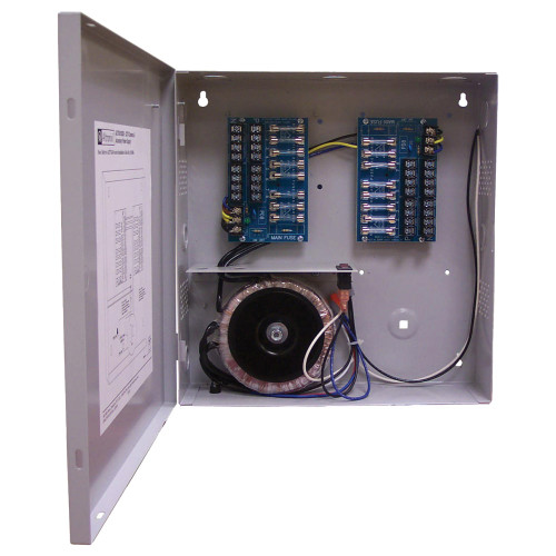 Altronix ALTV2416350 CCTV Power Supply Input 115VAC 50/60Hz at 27A 16 Fuse Protected Outputs 24VAC at 14A or 28VAC at 125A Grey Enclosure