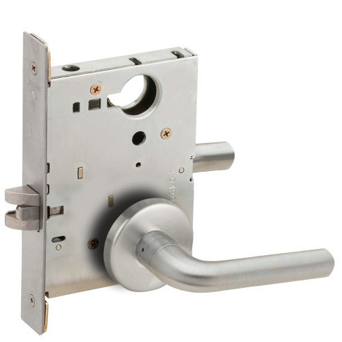 Schlage L9010 02B 630 Grade 1 Passage Latch Mortise Lock 02 Lever B Rose Satin Stainless Steel Finish Field Reversible