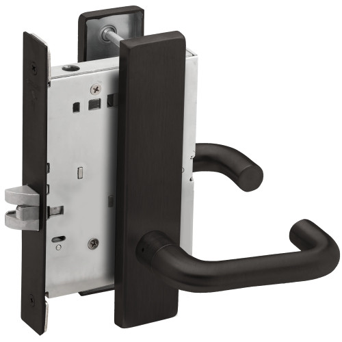 Schlage L9010 03L 622 Grade 1 Passage Latch Mortise Lock 03 Lever L Escutcheon Flat Black Coated Finish Field Reversible