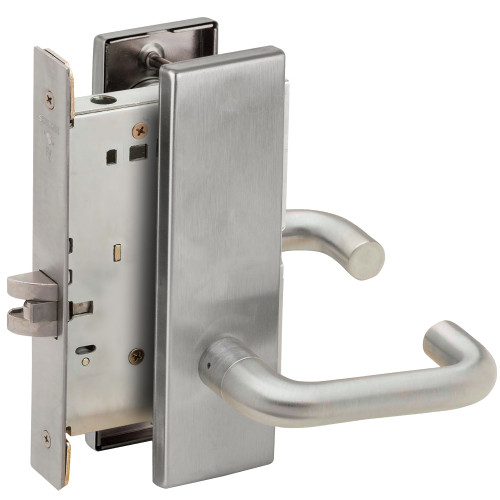 Schlage L9010 03N 630 Grade 1 Passage Latch Mortise Lock 03 Lever N Escutcheon Satin Stainless Steel Finish Field Reversible