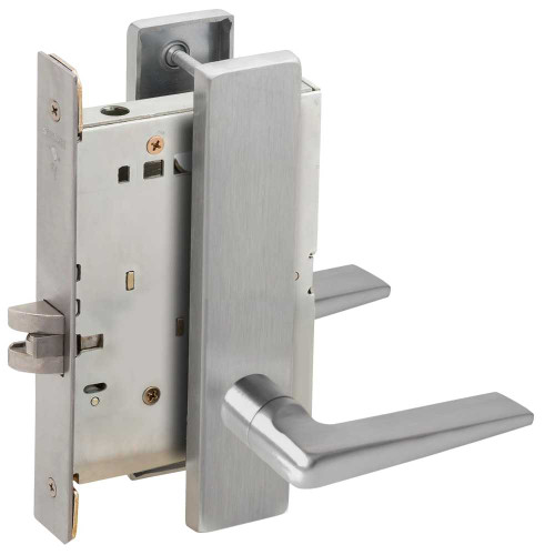 Schlage L9010 05L 626 Grade 1 Passage Latch Mortise Lock 05 Lever L Escutcheon Satin Chrome Finish Field Reversible L9010 05L 626