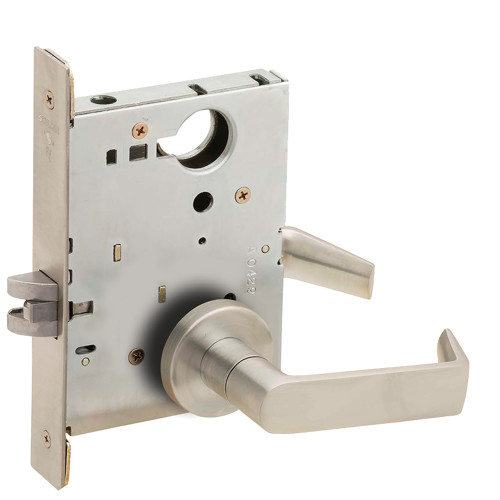 Schlage L9010 06A 619 Grade 1 Passage Latch Mortise Lock 06 Lever A Rose Satin Nickel Plated Clear Coated Finish Field Reversible