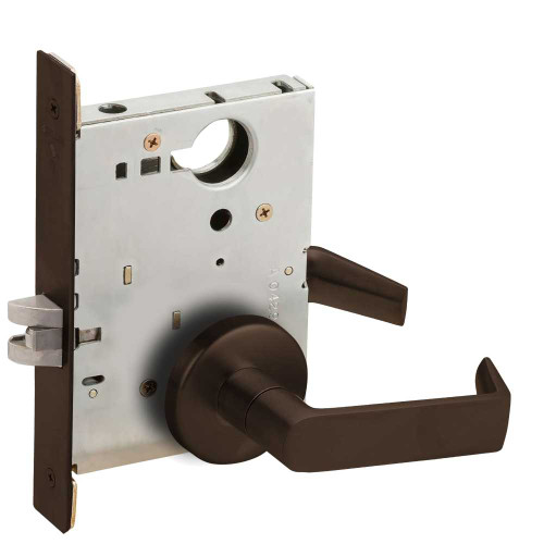 Schlage L9010 06B 613 Grade 1 Passage Latch Mortise Lock 06 Lever B Rose Dark Oxidized Satin Bronze Oil Rubbed Finish Field Reversible L9010 06B 613