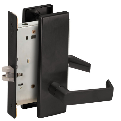 Schlage L9010 06N 622 Grade 1 Passage Latch Mortise Lock 06 Lever N Escutcheon Flat Black Coated Finish Field Reversible