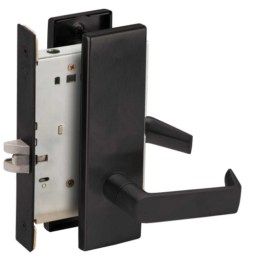 Schlage L9010 06N 622 Grade 1 Passage Latch Mortise Lock 06 Lever N Escutcheon Flat Black Coated Finish Field Reversible L9010 06N 622