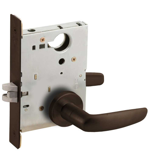 Schlage L9010 07A 643E Grade 1 Passage Latch Mortise Lock 07 Lever A Rose Aged Bronze Finish Field Reversible L9010 07A 643E