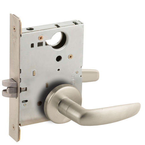 Schlage L9010 07B 619 Grade 1 Passage Latch Mortise Lock 07 Lever B Rose Satin Nickel Plated Clear Coated Finish Field Reversible