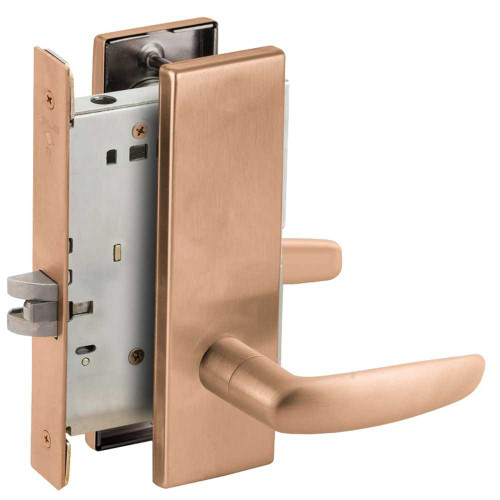 Schlage L9010 07N 612 Grade 1 Passage Latch Mortise Lock 07 Lever N Escutcheon Satin Bronze Clear Coated Finish Field Reversible L9010 07N 612