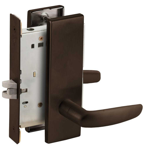 Schlage L9010 07N 643E Grade 1 Passage Latch Mortise Lock 07 Lever N Escutcheon Aged Bronze Finish Field Reversible L9010 07N 643E