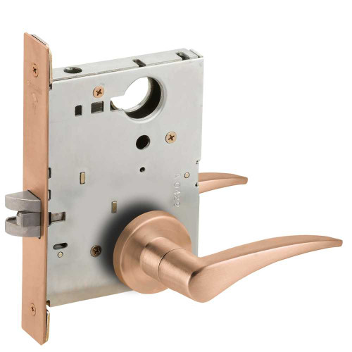 Schlage L9010 12A 612 RH Grade 1 Passage Latch Mortise Lock 12 Lever A Rose Satin Bronze Clear Coated Finish Right-Handed L9010 12A 612 RH