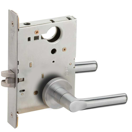 Schlage L9010 18A 626 Grade 1 Passage Latch Mortise Lock 18 Lever A Rose Satin Chrome Finish Field Reversible L9010 18A 626