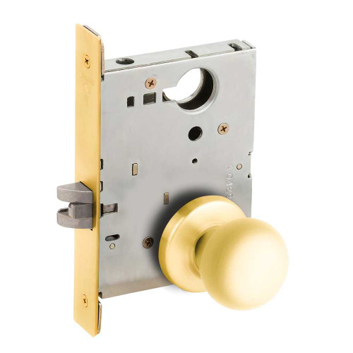 Schlage L9010 42B 605 Grade 1 Passage Latch Mortise Lock 42 Knob B Rose Bright Brass Finish Field Reversible L9010 42B 605