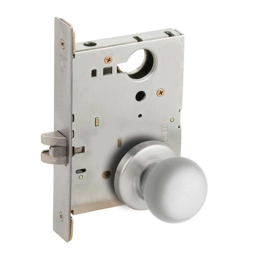 Schlage L9010 42B 626 Grade 1 Passage Latch Mortise Lock 42 Knob B Rose Satin Chrome Finish Field Reversible L9010 42B 626